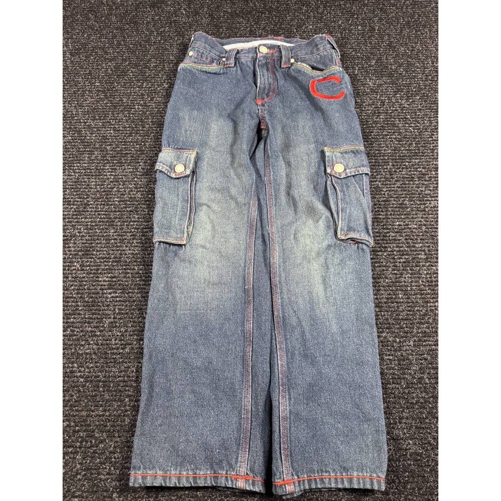 COOGI Kids Size 10 Cargo Jeans Baggy Y2K Embroidered Denim Hip Hop